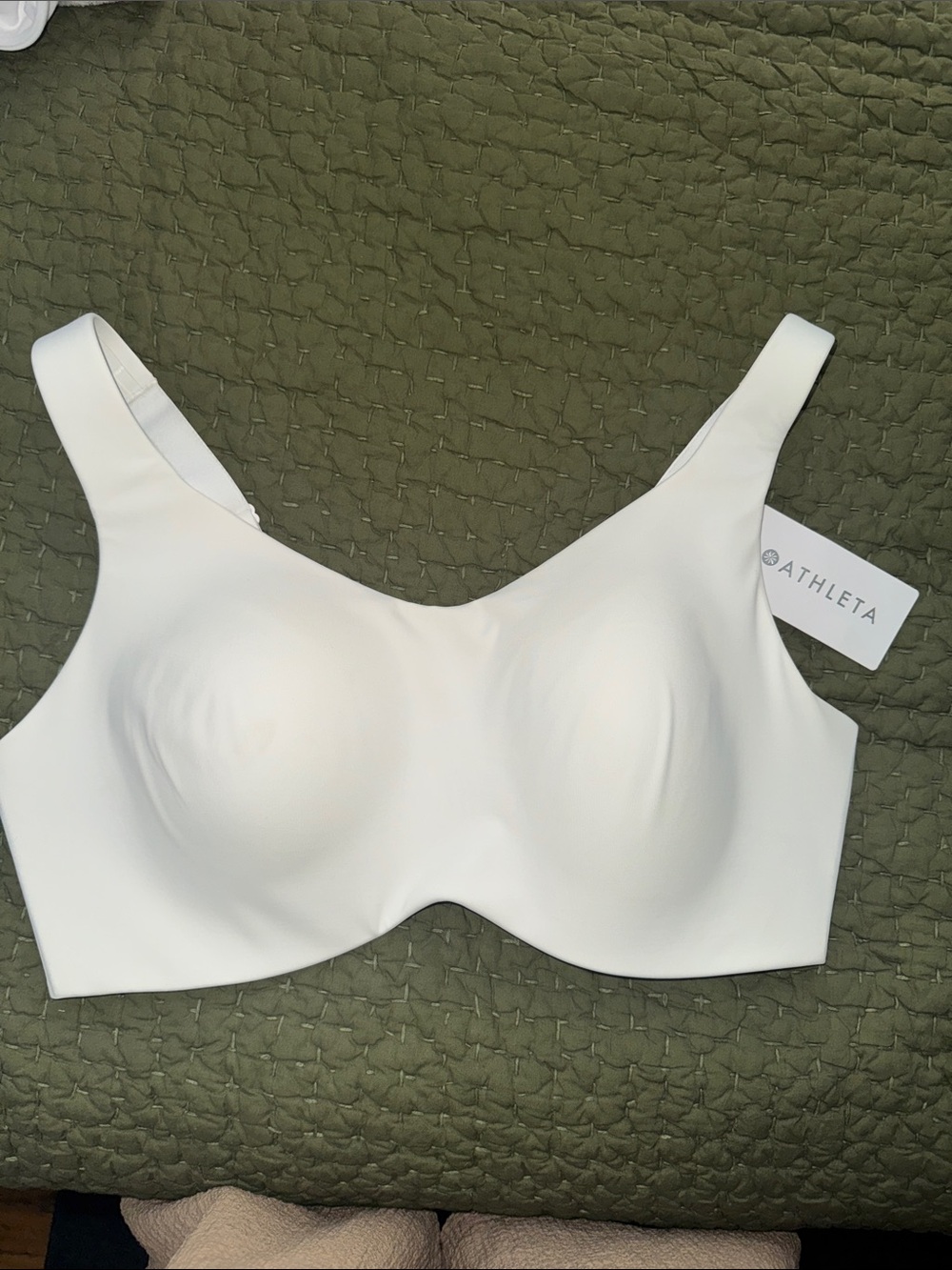 Athleta White Wireless Seamless Everyday Bra with Wide Straps